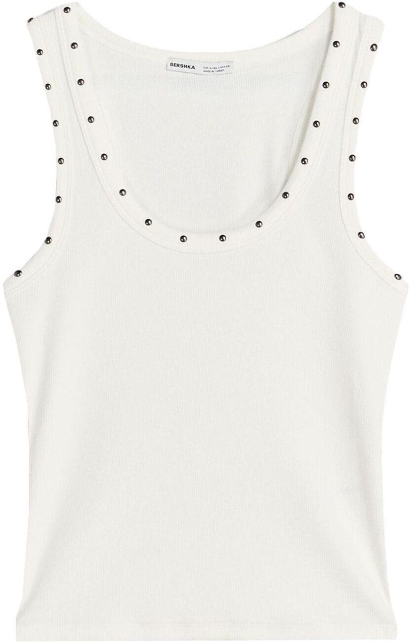 Bershka Top  šedobiela