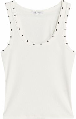Bershka Top  šedobiela