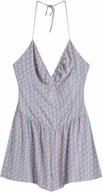 Bershka Overal  béžová / svetlomodrá / tmavofialová / staroružová