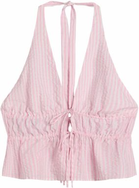 Bershka Top  svetloružová / biela