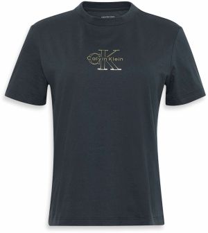 Calvin Klein Jeans Tričko 'CLASSIC'  námornícka modrá / zlatá