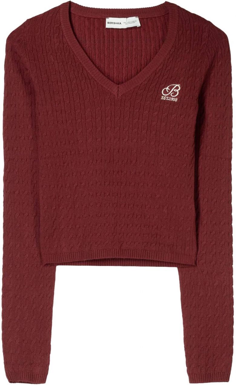 Bershka Sveter  burgundská
