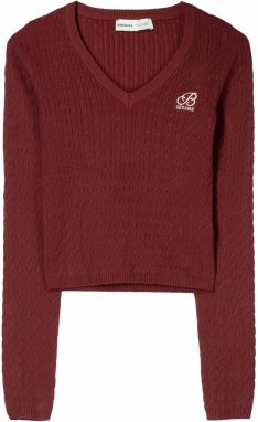 Bershka Sveter  burgundská