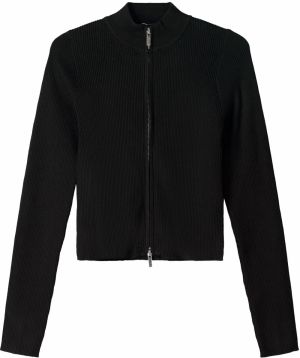 Bershka Tepláková bunda  čierna