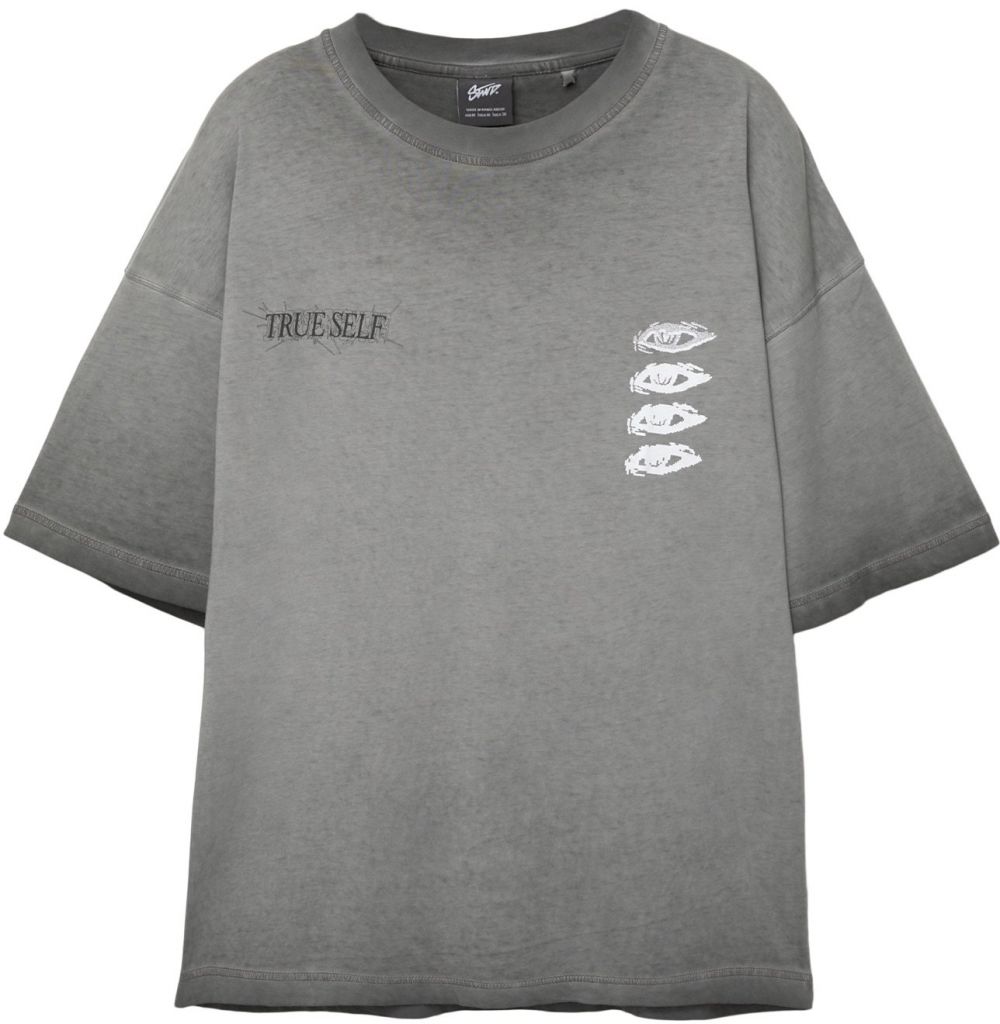 Pull&Bear Tričko  sivá / čierna / biela