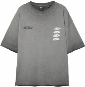 Pull&Bear Tričko  sivá / čierna / biela