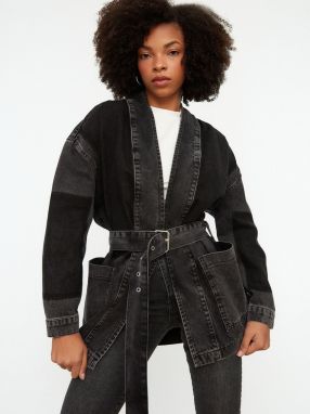Trendyol Prechodná bunda  sivý denim