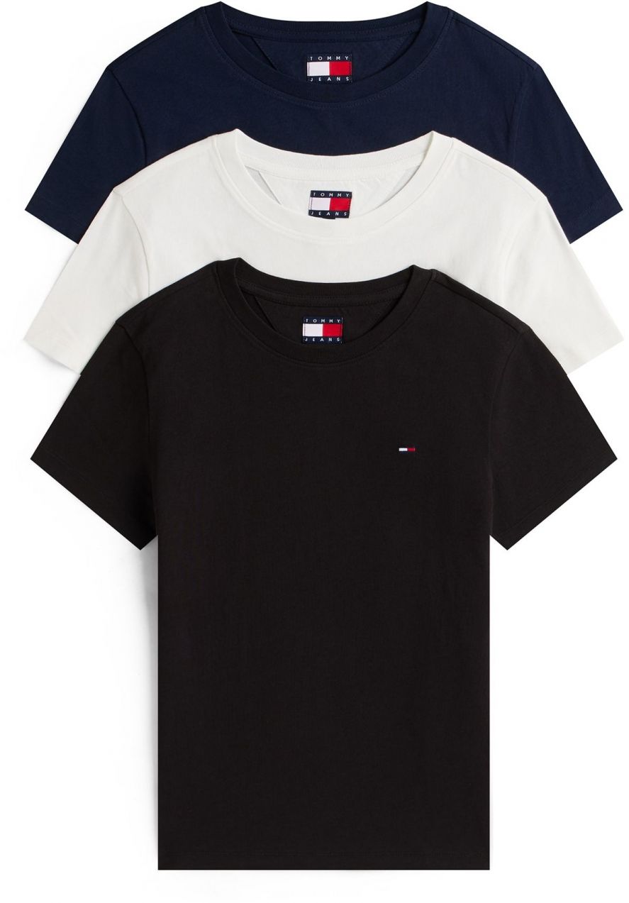 Tommy Jeans Tričko  námornícka modrá / čierna / biela