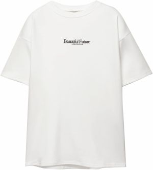 Pull&Bear Tričko  čierna / biela