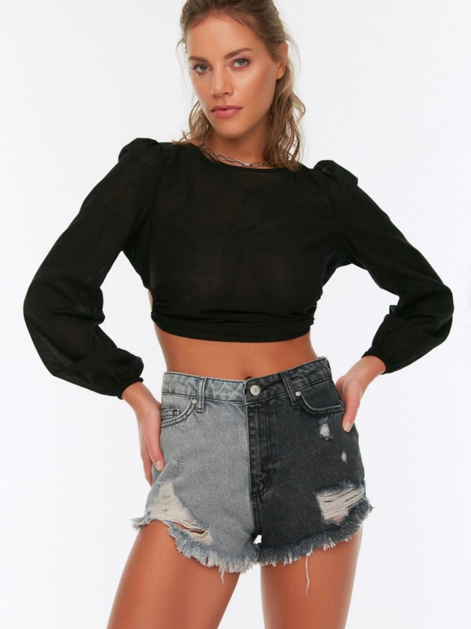 Trendyol Džínsy  antracitová / sivý denim