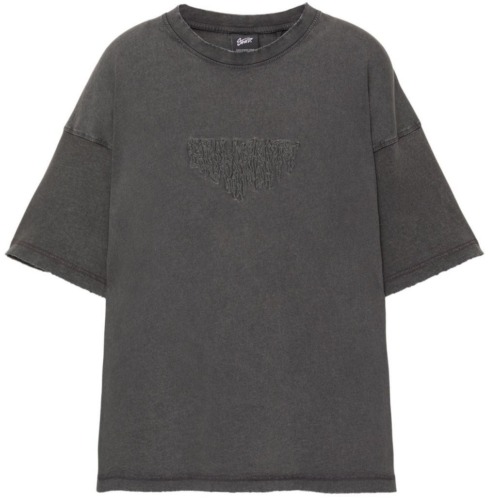 Pull&Bear Tričko 'STWD'  slonová kosť / levanduľová / čierna