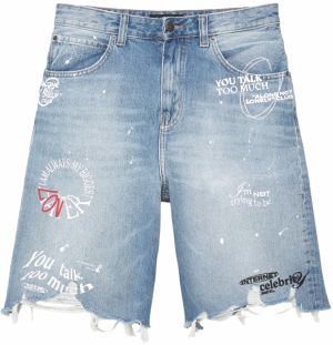 Pull&Bear Džínsy  modrá denim / červená / čierna / biela