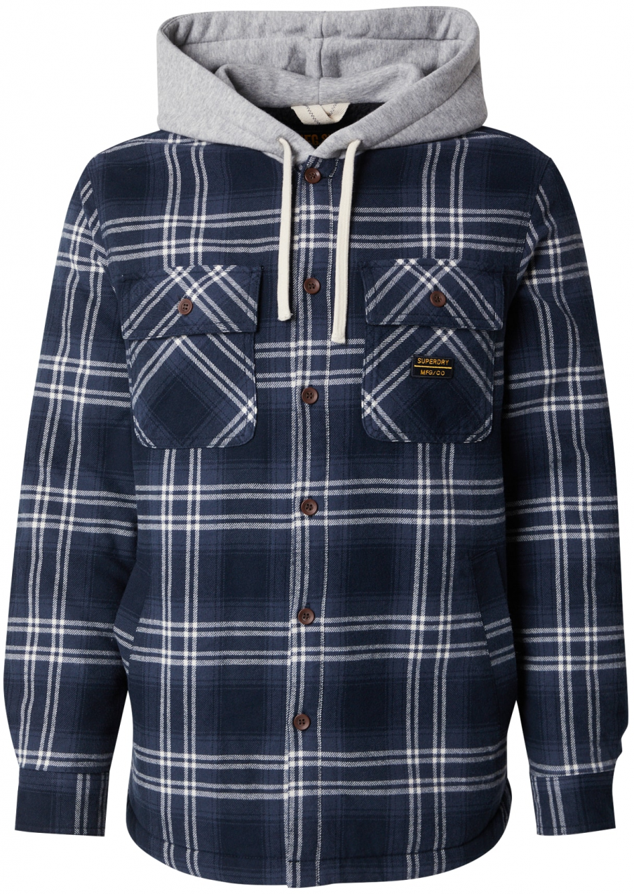 Superdry Košeľa  námornícka modrá / biela