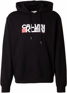 Calvin Klein Jeans Mikina  červená / čierna / biela