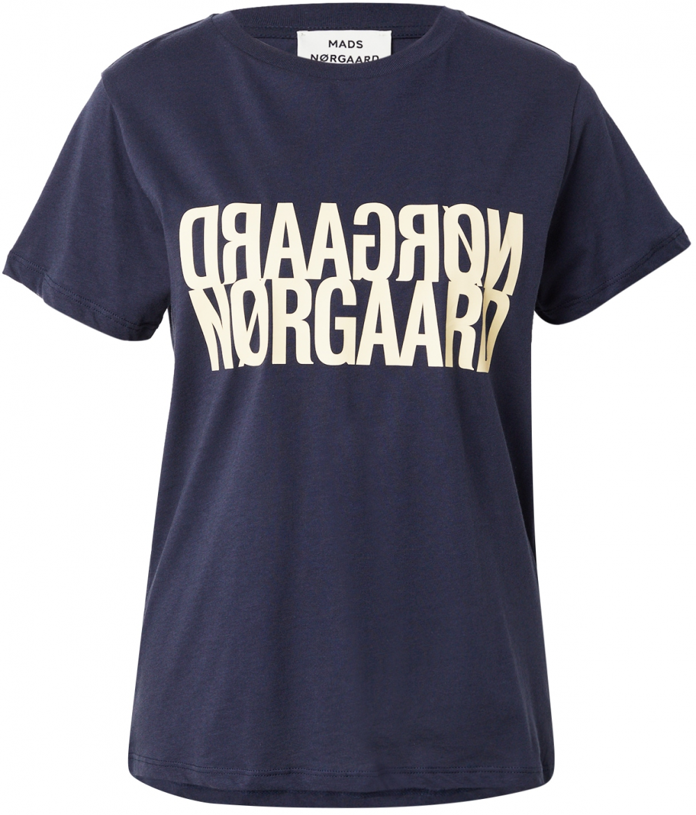 MADS NORGAARD COPENHAGEN Tričko  tmavomodrá / pastelovo žltá