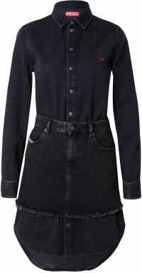 DIESEL Košeľové šaty 'DESY'  červená / čierny denim