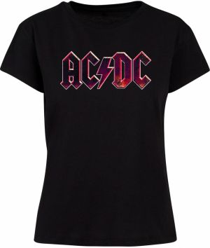 Merchcode Tričko ' ACDC - Distressed'  tmavofialová / ružová / čierna