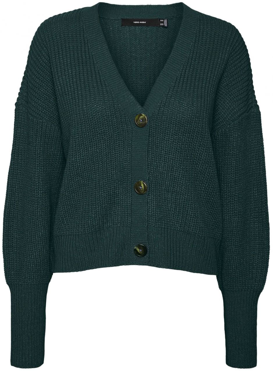 VERO MODA Kardigán 'VMLEA'  tmavozelená