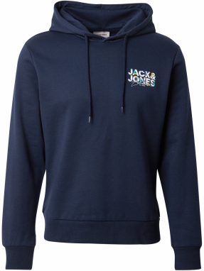 JACK & JONES Mikina 'JJGEPLAS'  modrá / zelená / biela