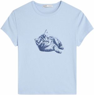 Bershka Tričko  tmavomodrá / biela