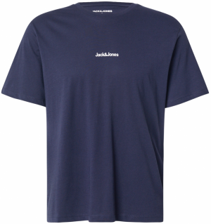JACK & JONES Tričko 'JJMINE'  námornícka modrá / smaragdová / oranžová / biela