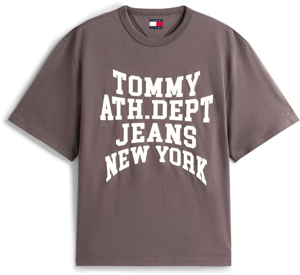 Tommy Jeans Tričko '90S VARSITY'  nebielená / gaštanová