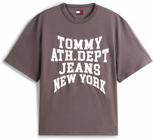 Tommy Jeans Tričko '90S VARSITY'  nebielená / gaštanová