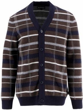 Barbour Kardigán 'Kane'  námornícka modrá / hnedá / sivá / biela