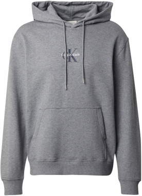 Calvin Klein Jeans Mikina  čadičová / sivá melírovaná / biela