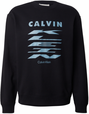 Calvin Klein Jeans Mikina  svetlomodrá / čierna