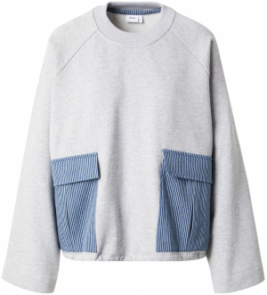 NÜMPH Mikina 'NUZHELLY'  modrá denim / svetlosivá / biela