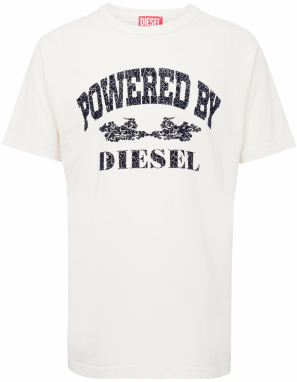 DIESEL Tričko 'T-RUST'  námornícka modrá / biela