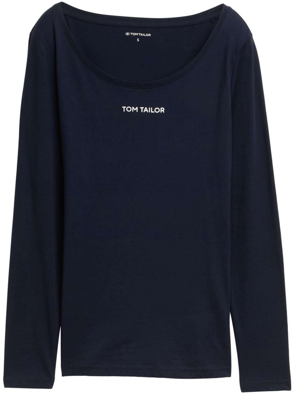 TOM TAILOR Tričko  tmavomodrá / biela