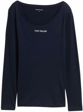 TOM TAILOR Tričko  tmavomodrá / biela