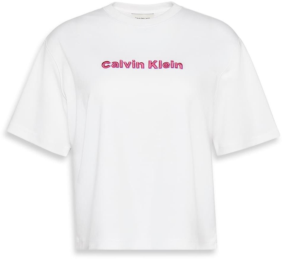 Calvin Klein Jeans Tričko  fialová / ružová / biela