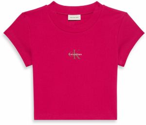 Calvin Klein Jeans Tričko  hnedá / ružová / biela