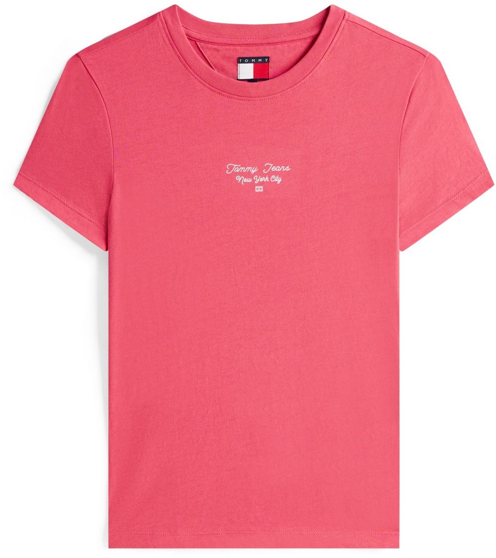 Tommy Jeans Tričko 'Ess'  červená / biela