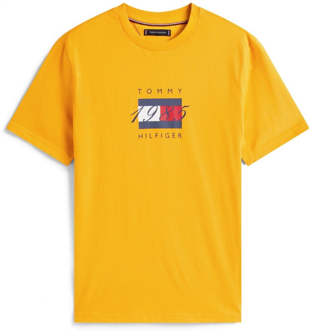 TOMMY HILFIGER Tričko  tmavomodrá / žltá / červená / biela