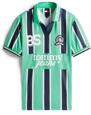 Tommy Jeans Tričko  námornícka modrá / mätová / biela