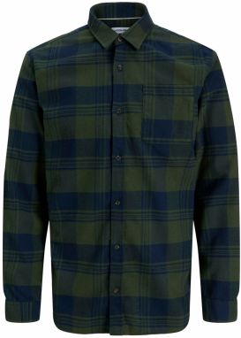 JACK & JONES Košeľa 'JJJAMES'  námornícka modrá / tmavozelená