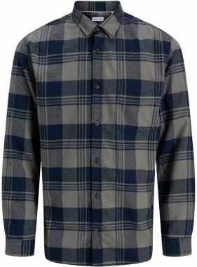 JACK & JONES Košeľa 'JJJAMES'  námornícka modrá / sivá