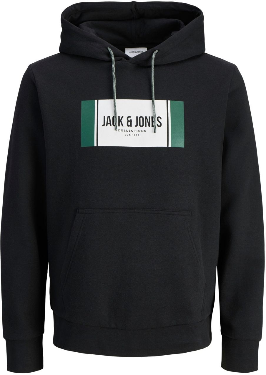 JACK & JONES Mikina 'JJHayato'  zelená / čierna / biela