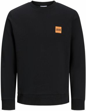 JACK & JONES Mikina 'JJBRANDY'  svetlooranžová / čierna