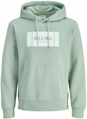 JACK & JONES Mikina 'JJHAYATO'  mätová / pastelovo zelená / biela