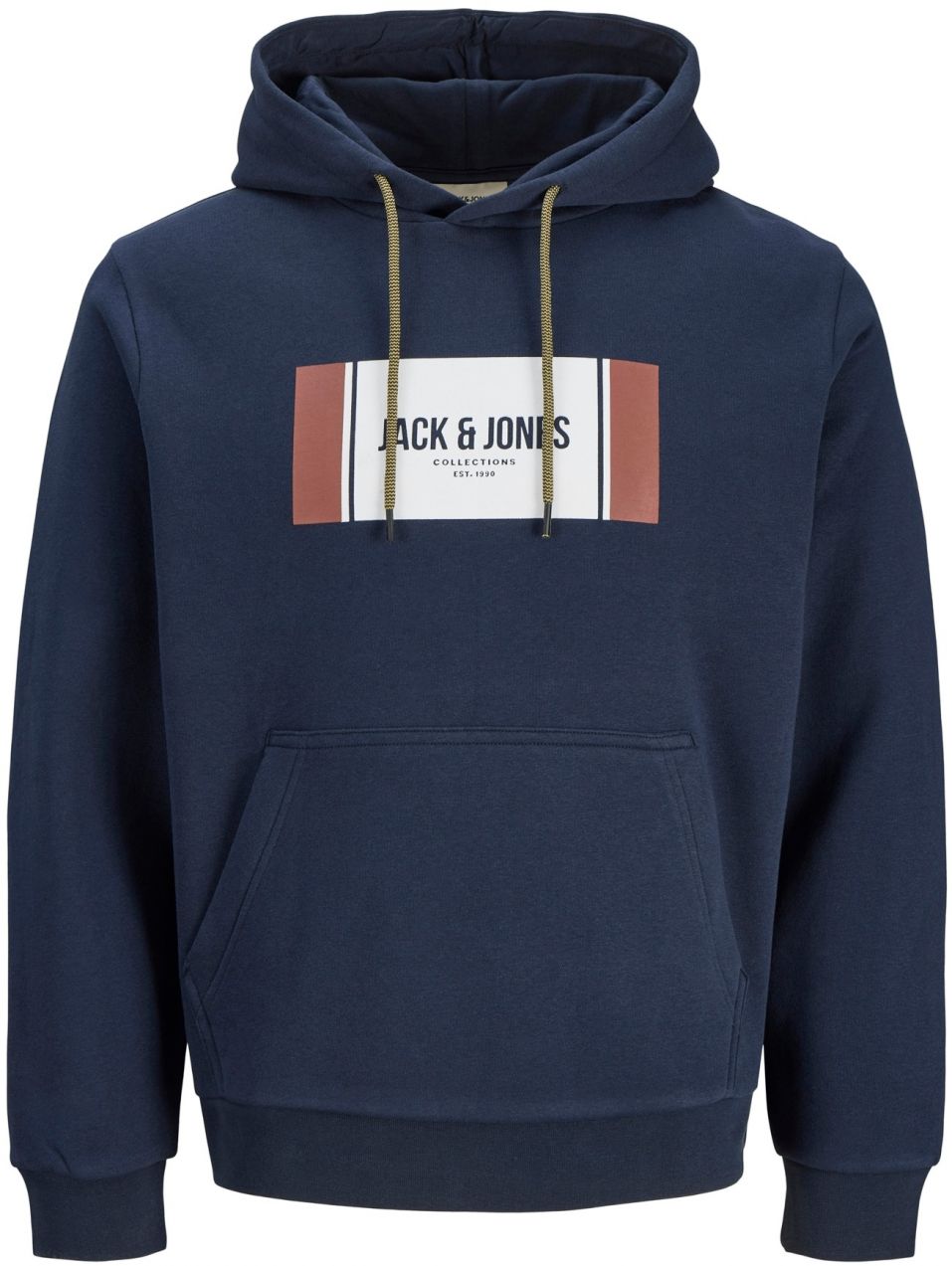 JACK & JONES Mikina 'JJHayato'  námornícka modrá / hnedá / biela