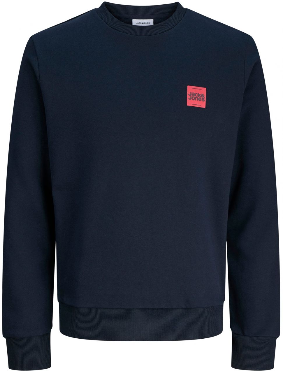 JACK & JONES Mikina 'JJBrandy'  tmavomodrá / červená
