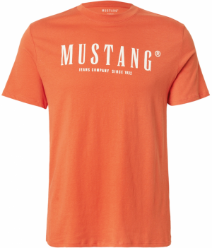 MUSTANG Tričko 'Austin'  oranžovo červená / biela