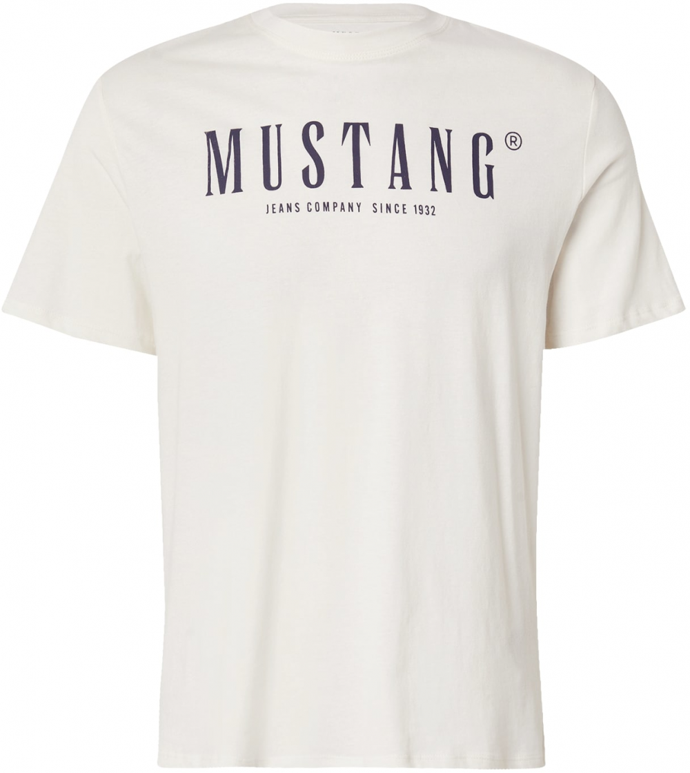 MUSTANG Tričko 'Austin'  tmavomodrá / šedobiela