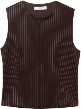 MANGO Top 'BRIN'  hnedá / biela