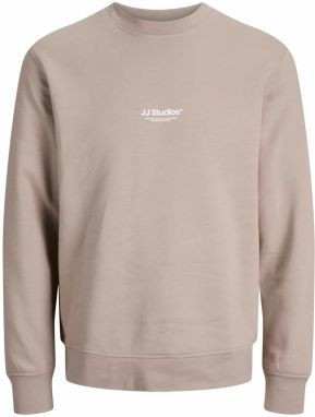 JACK & JONES Mikina 'JJESOHO'  svetlohnedá / biela